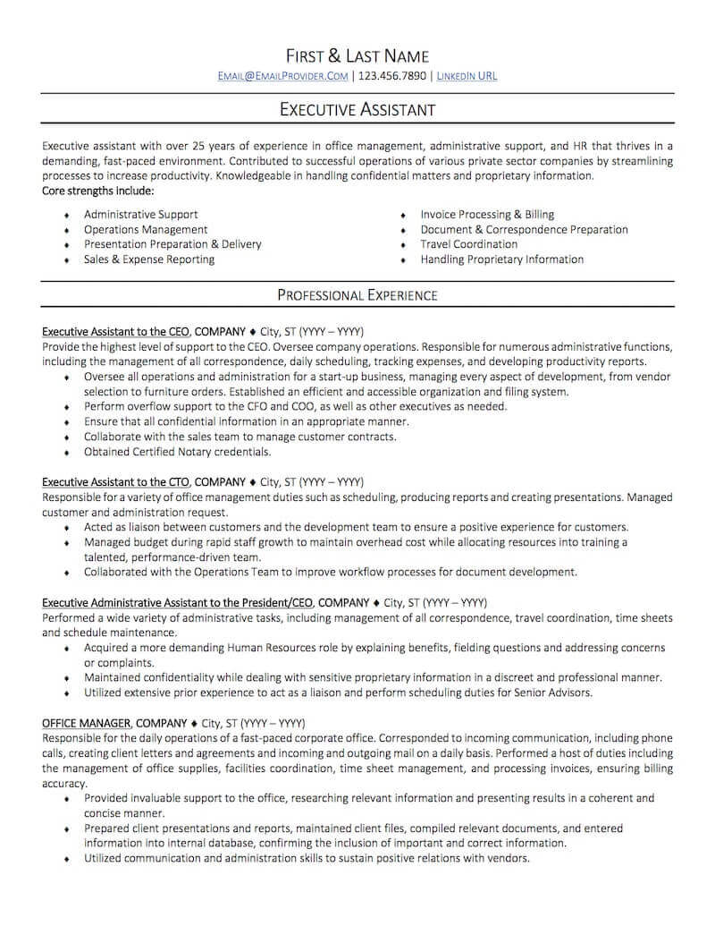 Administrative Assistant Resume Sample 1