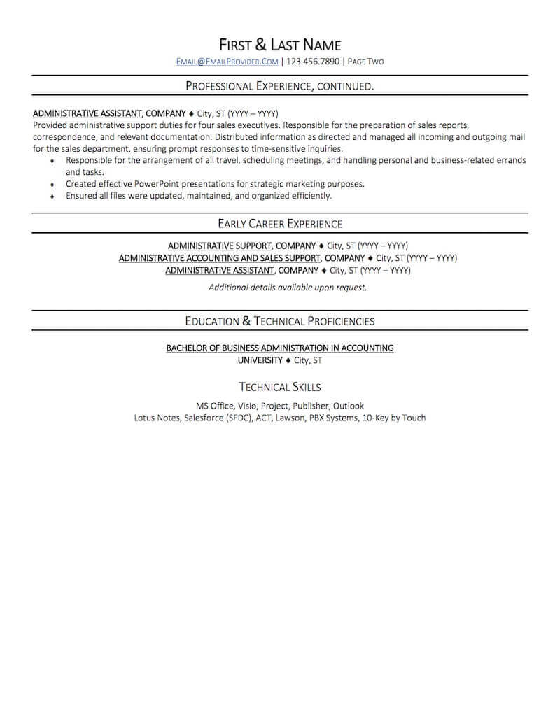 Administrative Assistant Resume Sample 2